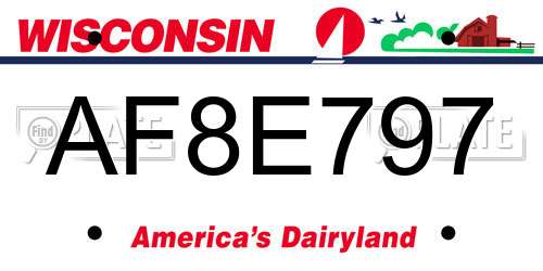 AF8E797 Wisconsin License Plate