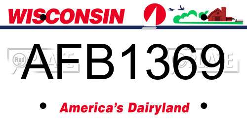 AFB1369 Wisconsin License Plate