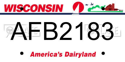 AFB2183 Wisconsin License Plate
