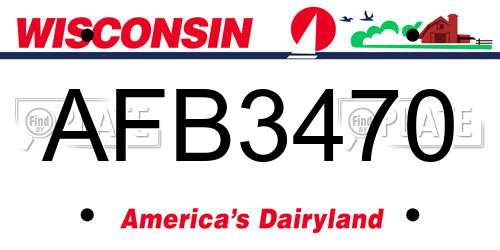 AFB3470 Wisconsin License Plate