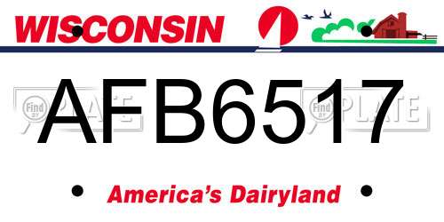 AFB6517 Wisconsin License Plate