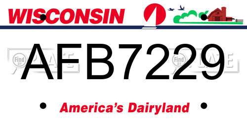 AFB7229 Wisconsin License Plate