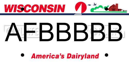 AFBBBBB Wisconsin License Plate