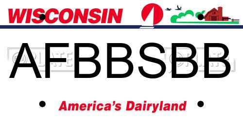 AFBBSBB Wisconsin License Plate