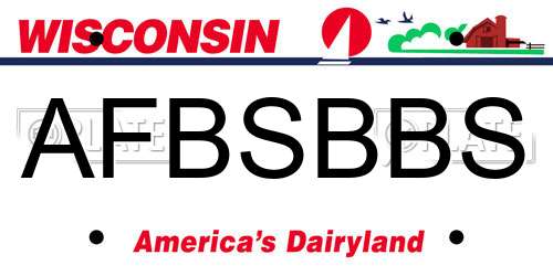 AFBSBBS Wisconsin License Plate