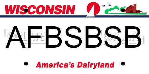 AFBSBSB Wisconsin License Plate