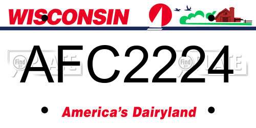 AFC2224 Wisconsin License Plate