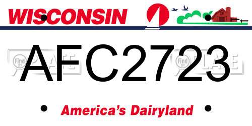 AFC2723 Wisconsin License Plate