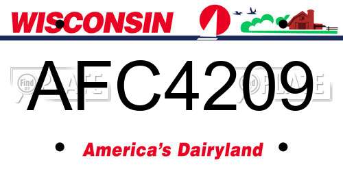 AFC4209 Wisconsin License Plate