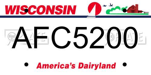 AFC5200 Wisconsin License Plate