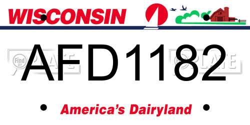 AFD1182 Wisconsin License Plate