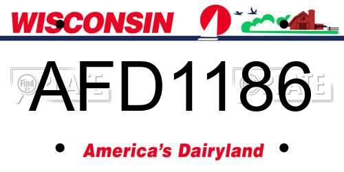 AFD1186 Wisconsin License Plate
