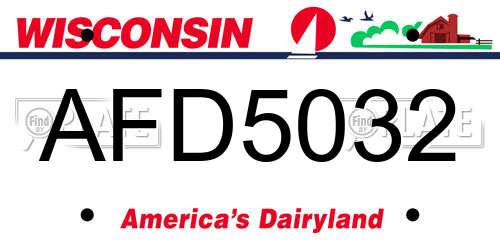 AFD5032 Wisconsin License Plate