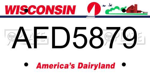 AFD5879 Wisconsin License Plate