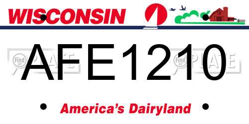 AFE1210 Wisconsin License Plate