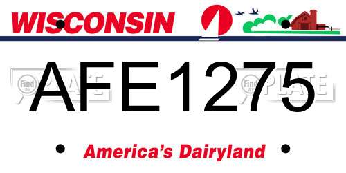 AFE1275 Wisconsin License Plate