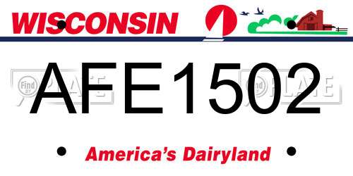 AFE1502 Wisconsin License Plate