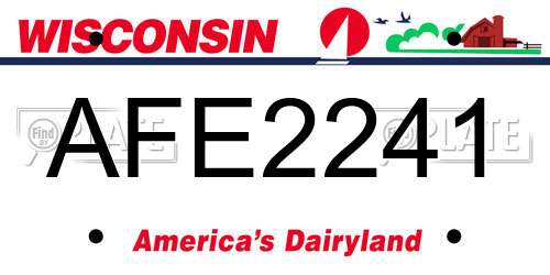 AFE2241 Wisconsin License Plate