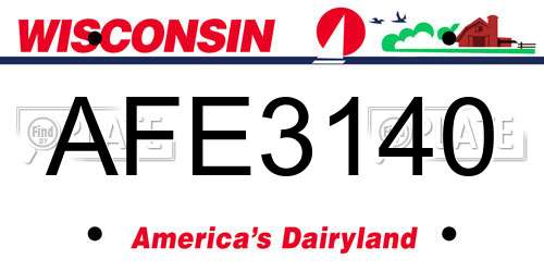 AFE3140 Wisconsin License Plate
