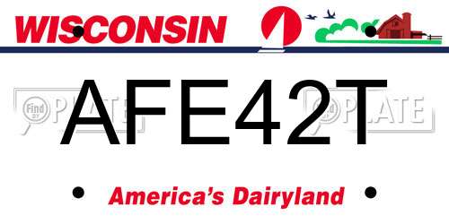 AFE42T Wisconsin License Plate