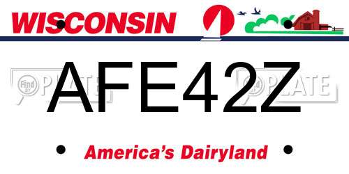 AFE42Z Wisconsin License Plate