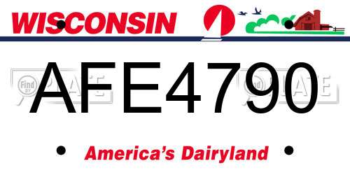AFE4790 Wisconsin License Plate