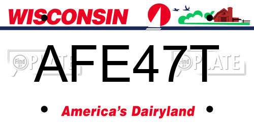 AFE47T Wisconsin License Plate