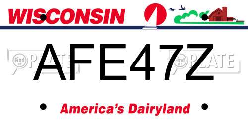 AFE47Z Wisconsin License Plate