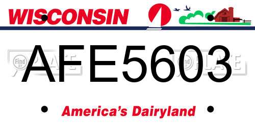 AFE5603 Wisconsin License Plate