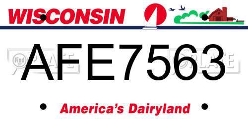 AFE7563 Wisconsin License Plate