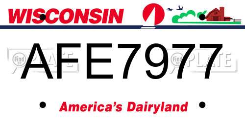 AFE7977 Wisconsin License Plate