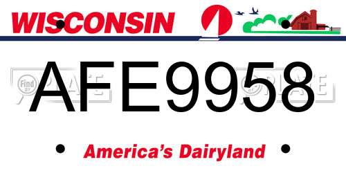 AFE9958 Wisconsin License Plate