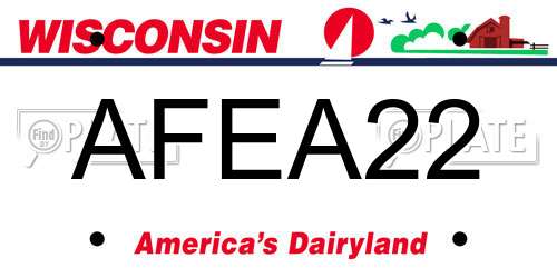 AFEA22 Wisconsin License Plate