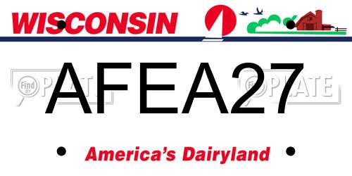AFEA27 Wisconsin License Plate
