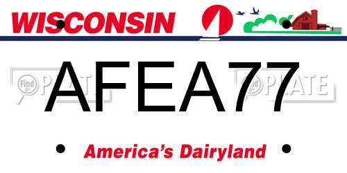 AFEA77 Wisconsin License Plate