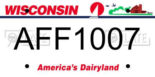 AFF1007 Wisconsin License Plate
