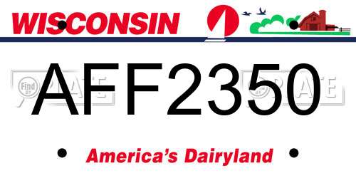 AFF2350 Wisconsin License Plate