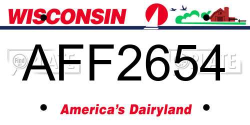 AFF2654 Wisconsin License Plate