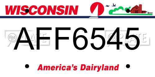 AFF6545 Wisconsin License Plate