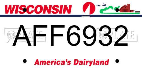 AFF6932 Wisconsin License Plate