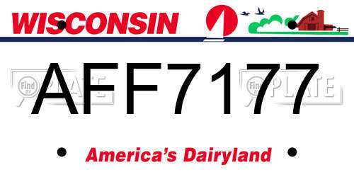 AFF7177 Wisconsin License Plate