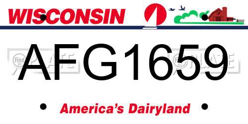 AFG1659 Wisconsin License Plate