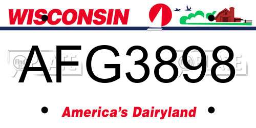 AFG3898 Wisconsin License Plate