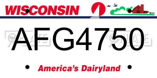 AFG4750 Wisconsin License Plate