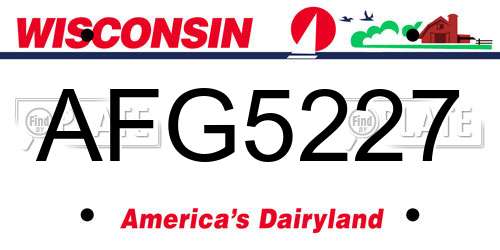 AFG5227 Wisconsin License Plate