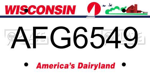 AFG6549 Wisconsin License Plate