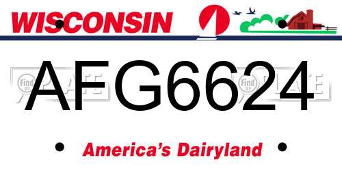 AFG6624 Wisconsin License Plate