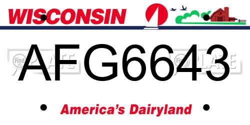 AFG6643 Wisconsin License Plate