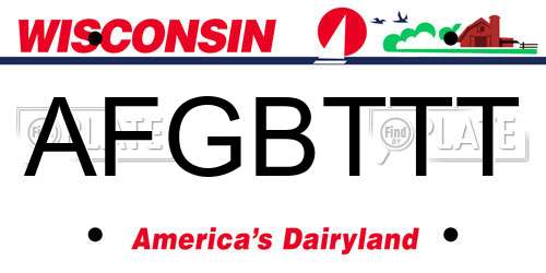 AFGBTTT Wisconsin License Plate