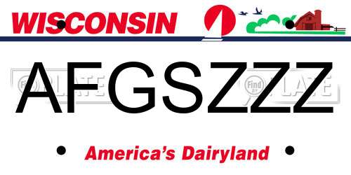 AFGSZZZ Wisconsin License Plate